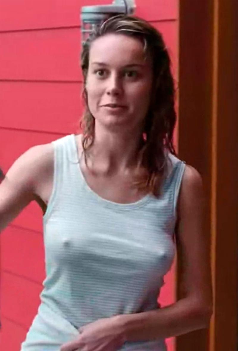Brie Larson Transparencia Pezones Camiseta
