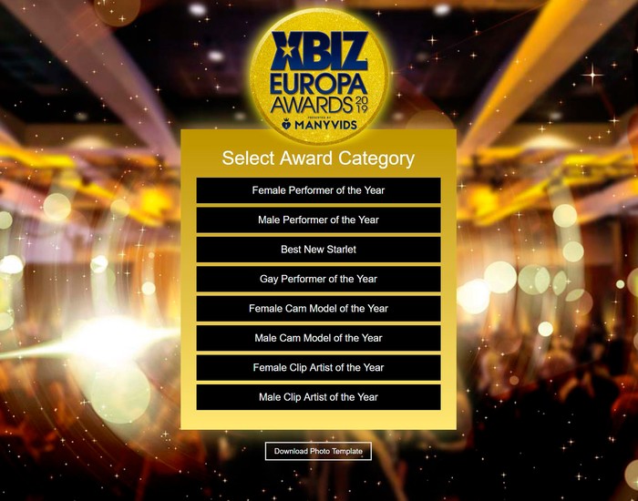 Categorías premios XBIZ Europa Awards 2019
