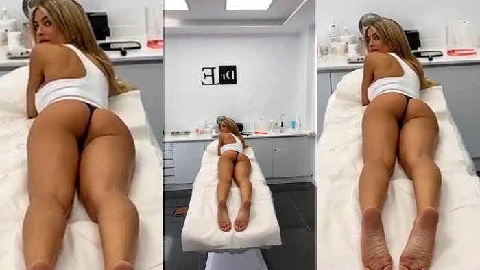 Oriana Marzoli enseña culo tanga clínica estética