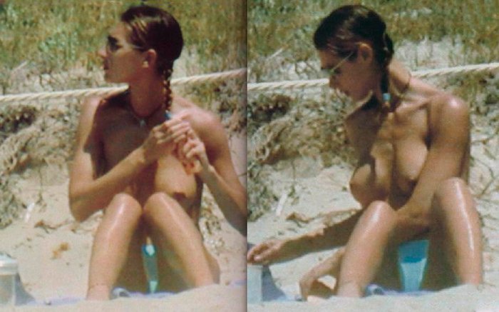 Mónica Pont Pillada Topless Playa Ibiza