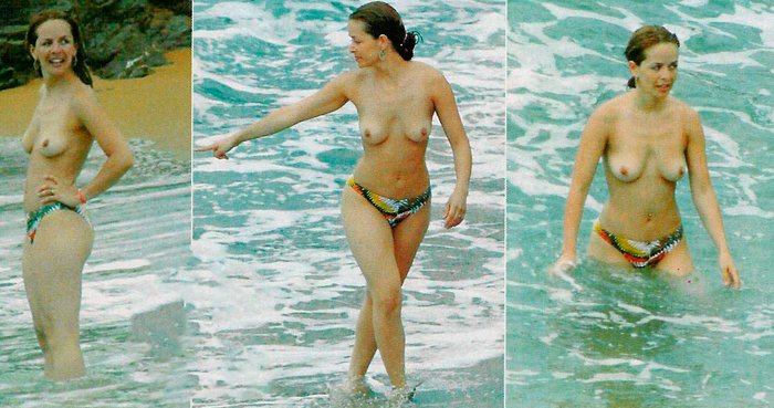 María Adánez Pillada Topless Playa 5