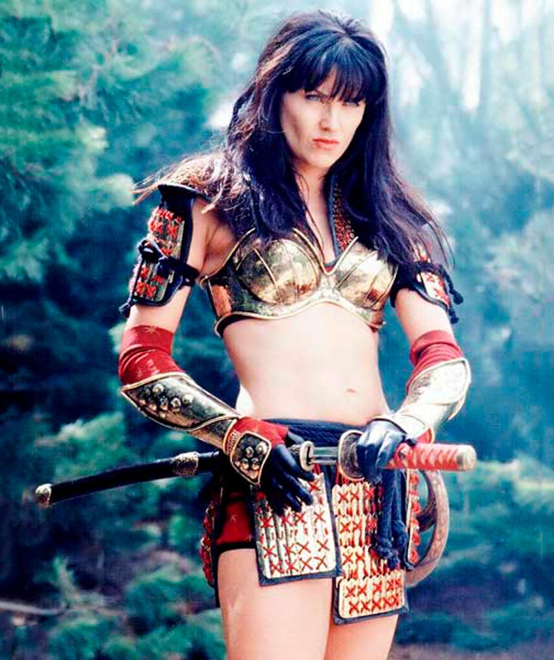 Lucy Lawless Vestida Xena Serie Televisión