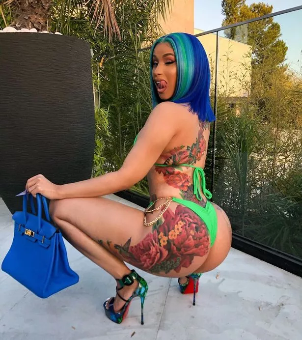 3 Cardi B Flaunts Enormous Full Body Tattoo